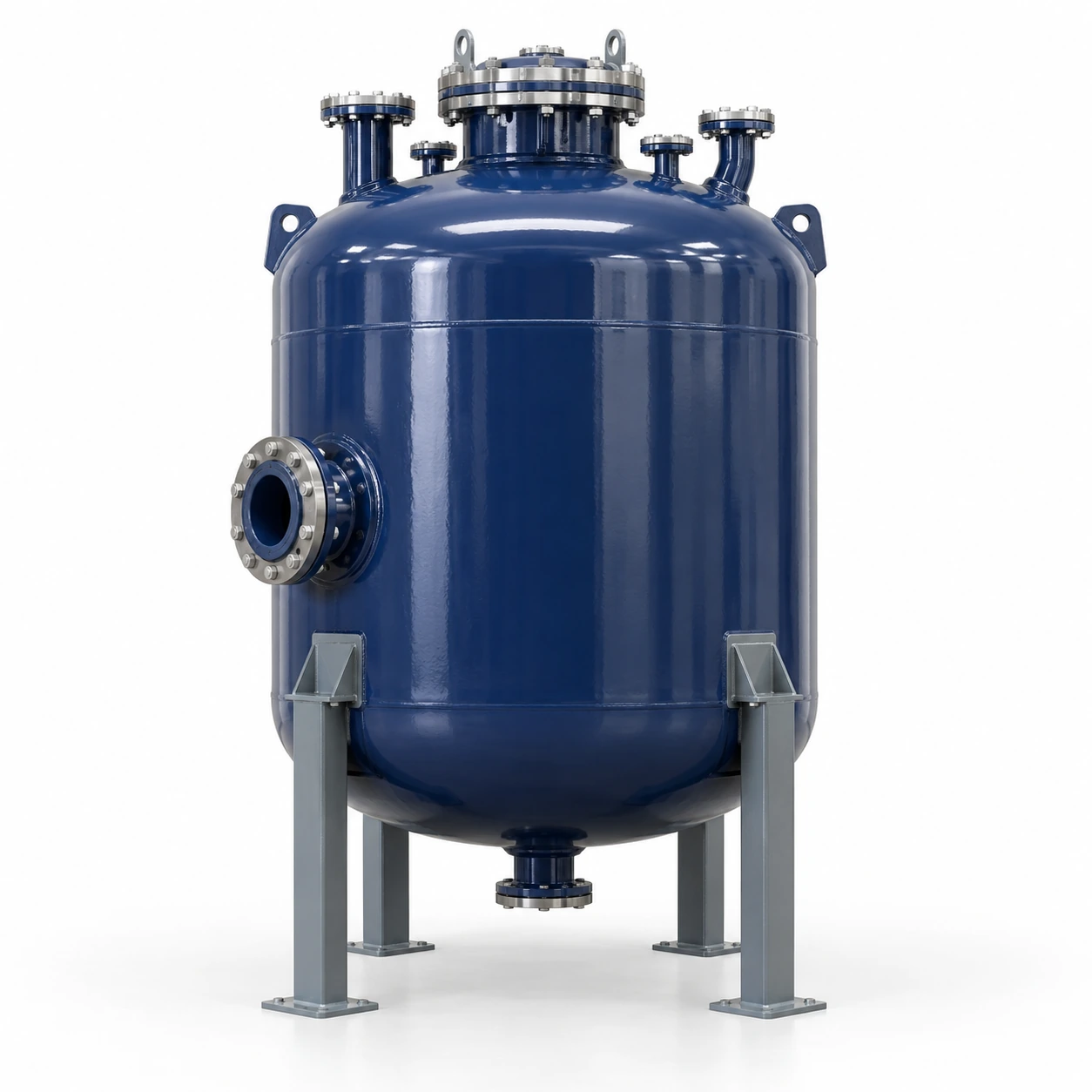 Glass-lined distillation vessel for chemical process separation and receiving duties